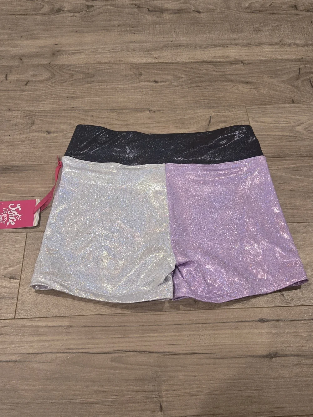 NWT Justice Girls Metallic Cinch Waistband Shorts multi size avail S, M, LG, XL